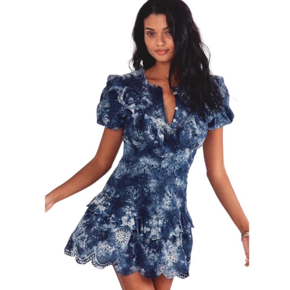 LoveShackFancy Blue Mini Dress